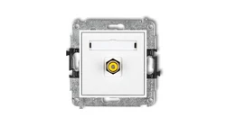 MINI Gniazdo pojedyncze RCA (typu cinch - żółty pozłacany) biały MGRCA-1