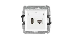 MINI Gniazdo pojedynczego HDMI + gniazdo komputerowe 1xRJ45 kat.5e 8-stykowy biały MGHK