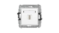 MINI Gniazdo pojedyncze USB-AA 2.0 białe MGUSB-1