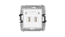 MINI Gniazdo podwójne 2xUSB-AA 3.0 białe MGUSB-6