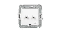 MINI Łącznik pojedynczy ze schodowym (wspólne zasilanie) w stylu amerykańskim biały MWPUS-10.1