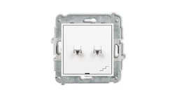 MINI Łącznik pojedynczy ze schodowym (osobne zasilanie) w stylu amerykańskim biały MWPUS-10.2