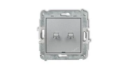MINI Łącznik pojedynczy ze schodowym (wspólne zasilanie) w stylu amerykańskim srebrny metalik 7MWPUS-10.1