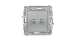 MINI Przycisk dwubiegunowy (dwa klawisze bez piktogramów osobne zasilanie) w stylu amerykańskim srebrny metalik 7MWPUS-44.2