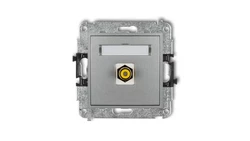 MINI Gniazdo pojedyncze RCA (typu cinch - żółty pozłacany) srebrny metalik 7MGRCA-1