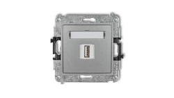 MINI Gniazdo pojedyncze USB-AA 3.0 srebrny metalik 7MGUSB-5