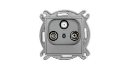 MINI Gniazdo antenowe RTV-SAT końcowe multimedialne (Internet) srebrny metalik 7MGM