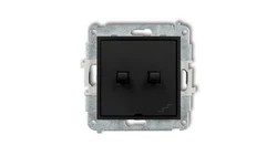 MINI Łącznik pojedynczy ze schodowym (wspólne zasilanie) w stylu amerykańskim czarny mat 12MWPUS-10.1