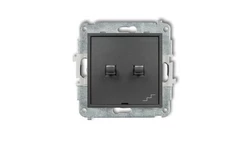 MINI Łącznik pojedynczy ze schodowym (osobne zasilanie) w stylu amerykańskim grafitowy 11MWPUS-10.2