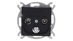 MINI Gniazdo antenowe RTV-SAT końcowe 1,5dB czarny mat 12MGS