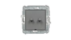 MINI Łącznik pojedynczy ze schodowym (wspólne zasilanie) w stylu amerykańskim szary mat 27MWPUS-10.1