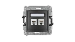 MINI Gniazdo telefoniczne RJ11 + gniazdo komputerowe RJ45 kat. 5e 8-stykowy beznarzędziowy grafitowe 11MGTK