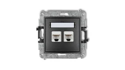 MINI Gniazdo komputerowe podwójne 2xRJ45 kat. 6 8-stykowy grafitowy 11MGK-4