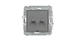 MINI Przycisk dwubiegunowy (dwa klawisze bez piktogramów osobne zasilanie) w stylu amerykańskim szary mat 27MWPUS-44.2