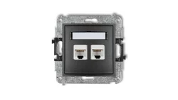 MINI Gniazdo komputerowe podwójne 2xRJ45 kat. 6 ekranowane 8-stykowy grafitowy 11MGK-6