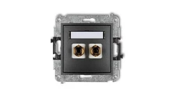 MINI Gniazdo głośnikowe pojedyncze (typu banan - czerwony i czarny pozłacany 4 mm2 skręcany) grafitowy 11MGG-4