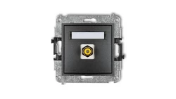 MINI Gniazdo pojedyncze RCA (typu cinch - żółty pozłacany) grafitowy 11MGRCA-1