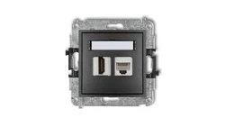 MINI Gniazdo pojedynczego HDMI + gniazdo komputerowe 1xRJ45 kat.5e 8-stykowy grafitowy 11MGHK