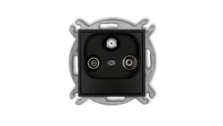 MINI Gniazdo antenowe RTV-SAT przelotowe 10dB czarny mat 12MGSP