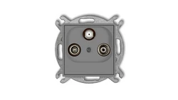 MINI Gniazdo antenowe RTV-SAT przelotowe 10dB szary mat 27MGSP