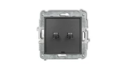 MINI Przycisk dwubiegunowy (dwa klawisze bez piktogramów osobne zasilanie) w stylu amerykańskim grafitowy 11MWPUS-44.2