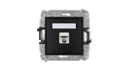 MINI Gniazdo komputerowe pojedyncze 1xRJ45 kat. 6 ekranowane 8-stykowy czarny mat 12MGK-5
