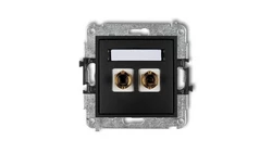 MINI Gniazdo głośnikowe pojedyncze (typu banan - czerwony i czarny pozłacany 4 mm2 skręcany) czarny mat 12MGG-4