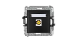 MINI Gniazdo pojedyncze RCA (typu cinch - żółty pozłacany) czarny mat 12MGRCA-1