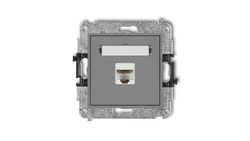 MINI Gniazdo komputerowe pojedyncze 1xRJ45 kat. 6 ekranowane 8-stykowy szary mat 27MGK-5