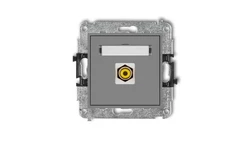 MINI Gniazdo pojedyncze RCA (typu cinch - żółty pozłacany) szary mat 27MGRCA-1