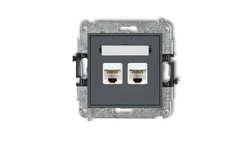 MINI Gniazda komputerowe podwójne 2xRJ45, kat. 5e, 8-stykowy grafitowy mat 28MGK-2