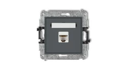 MINI Gniazdo komputerowe pojedyncze 1xRJ45 kat. 6 ekranowane 8-stykowy grafitowy mat 28MGK-5