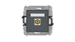 MINI Gniazdo pojedyncze RCA (typu cinch - żółty pozłacany) grafitowy mat 28MGRCA-1