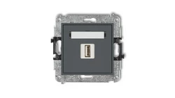 MINI Gniazdo pojedyncze USB-AA 2.0 grafitowy mat 28MGUSB-1