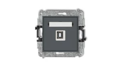 MINI Gniazdo pojedyncze USB-AB 2.0 grafitowy mat 28MGUSB-3