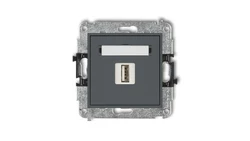 MINI Ładowarka USB pojedyncza 5V 1A grafitowy mat 28MCUSB-1