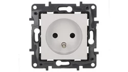 Niloe Step Gniazdo zasilające 2P+Z, zaciski automatyczne, z przesłoną aluminium 863333