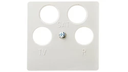 Berker/B. Kwadrat Plakietka do gniazda antenowego poczwórnego RTV-SAT-SAT kremowa 148402