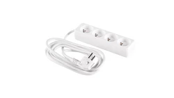 Przedłużacz 4-gniazda z/u 1,5m /H05VV-F 3G1/ biały PM-BW-4G-15