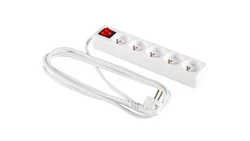Przedłużacz z wyłącznikiem 5-gniazd z/u 1,5m /H05VV-F 3G1/ biały PM-ZW-5G-15