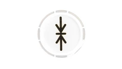 Soczewka przycisku 22mm płaska biała z symbolem MOCOWANIE M22-XDL-W-X14 218312