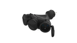 Rozgałęźnik wtyczkowy 3-gniazda z/u 16A 250V IP54 czarny GN-X3/54 W-01154
