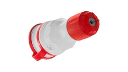 Gniazdo przenośne z klapką 16A z/u SCHUKO 250V IP44 szary/czerwony GN-44S W-01147