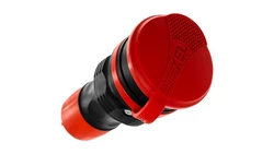 Gniazdo przenośne z klapką 16A z/u SCHUKO 250V IP44 czarny/czerwony GN-44S W-01148