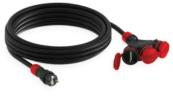 Przedłużacz budowlany 3-gniazda z/u 25m /H05RR-F 3x2,5/ IP54 czarny/czerwony W-01178