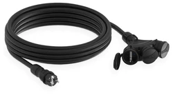 Przedłużacz budowlany 3-gniazda z/u 10m /H05RR-F 3x2,5/ IP54 czarny/czarny W-01173
