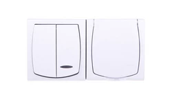 MADERA Łącznik hermetyczny świecznikowy z podświetleniem + gniazdo hermetyczne pojedyncze z/u z klapką biały ZH-NŁ2SG/00/w