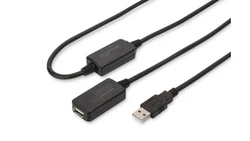 Kabel przedłużający USB 2.0 HighSpeed Typ USB A/USB A M/Ż aktywny czarny 20m DA-73102