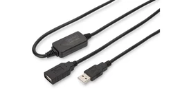 Kabel przedłużający USB 2.0 HighSpeed Typ USB A/USB A M/Ż aktywny czarny 15m DA-73101