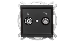 SONATA Gniazdo antenowe RTV przelotowe 10dB czarny metalik GPA-10RP/m/33